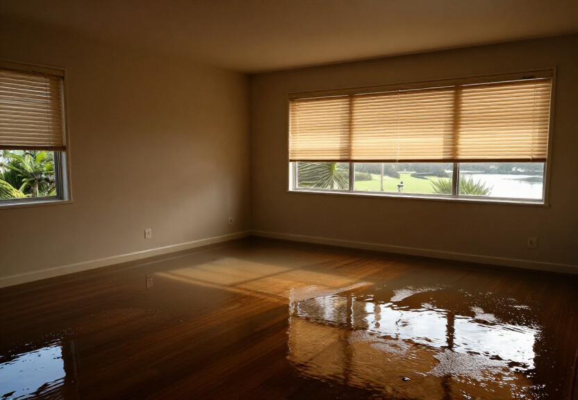 Flooded commercial space in Annandale before drying